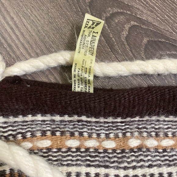 Vintage 70s Hippie Woven Greek Artisan Bag Boho Crossbody Fringe Shoulder Purse - Picture 7 of 9